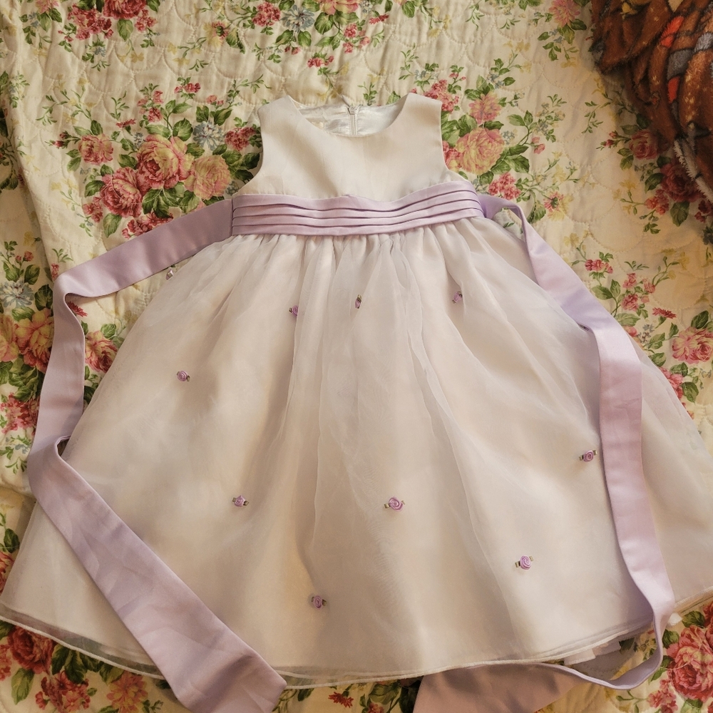 Lavender and White Floral Dress